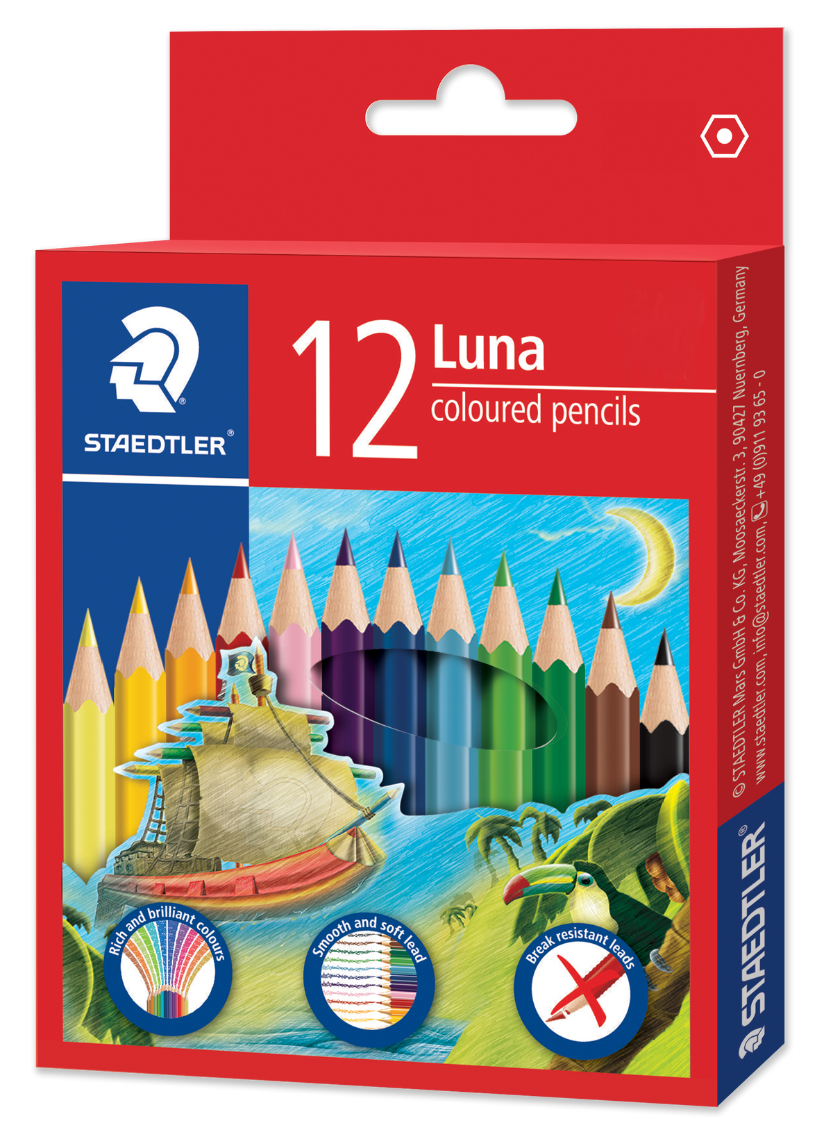 STAEDTLER LUNA PERM COL PEN SHORT 12 COL. X 10 BOXES