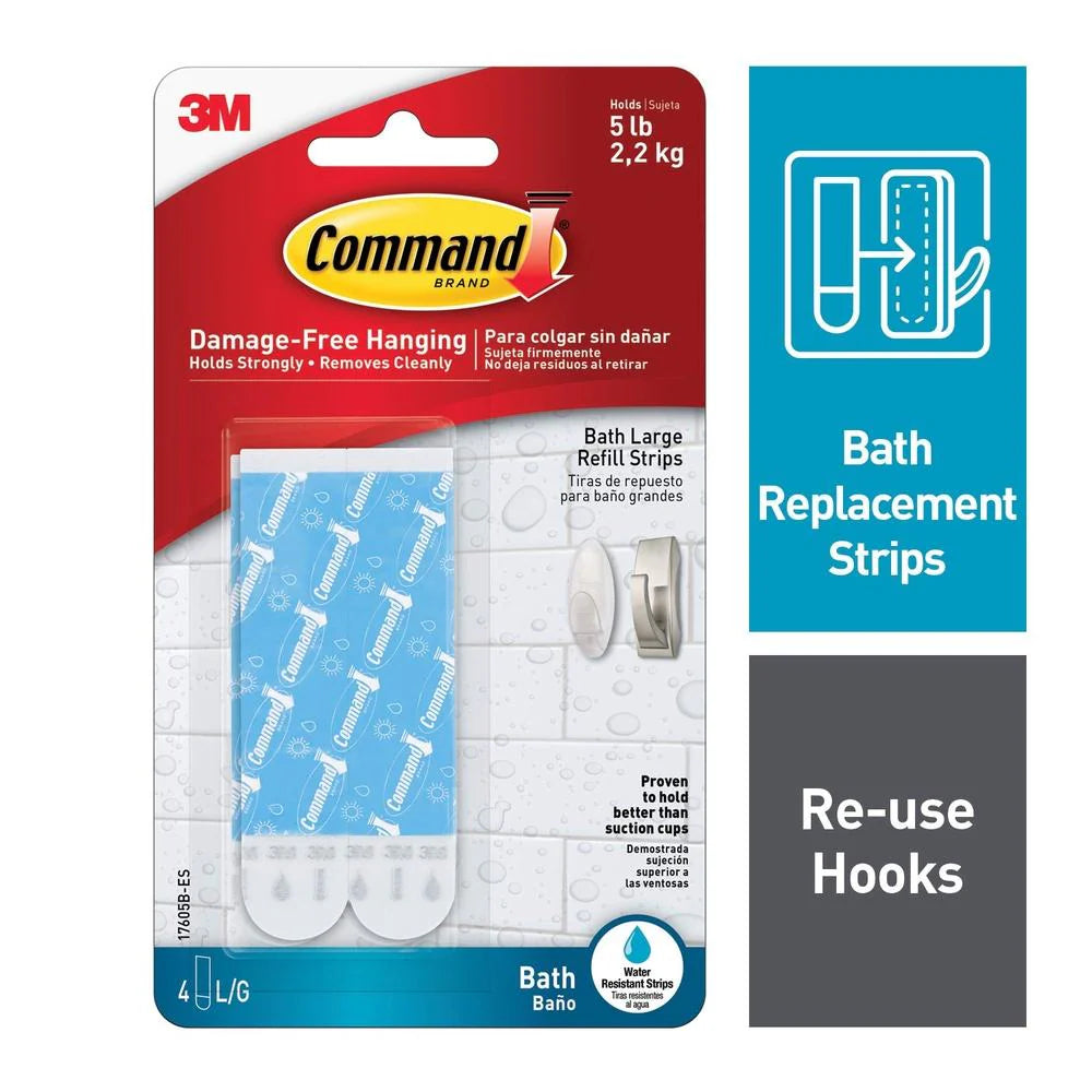 Command™ 17605B-ANZ Water Resistant Large Refill Strips