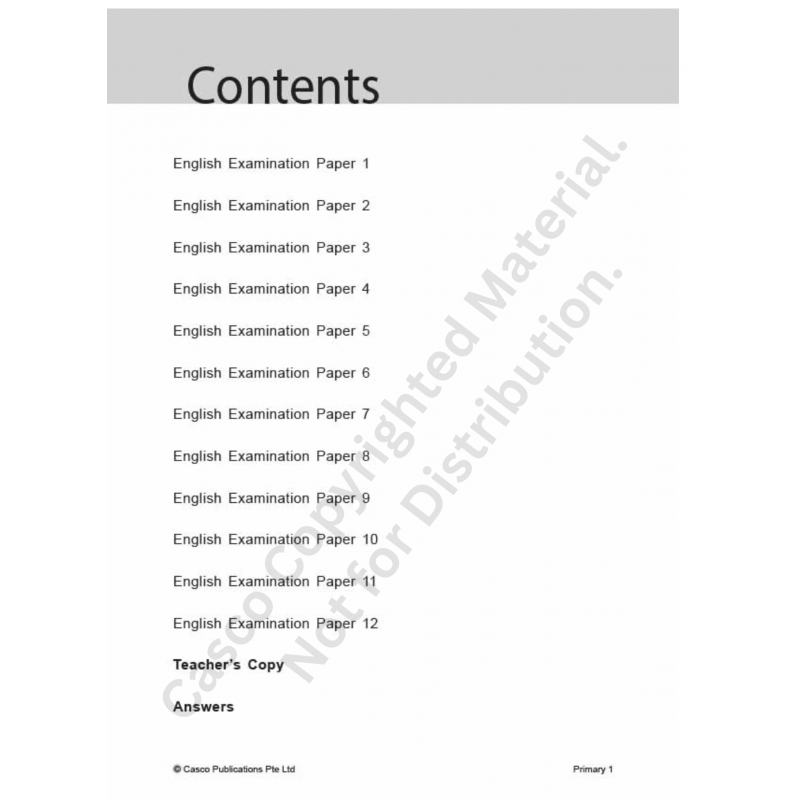 English Examination Papers Primary 1 (Pack)