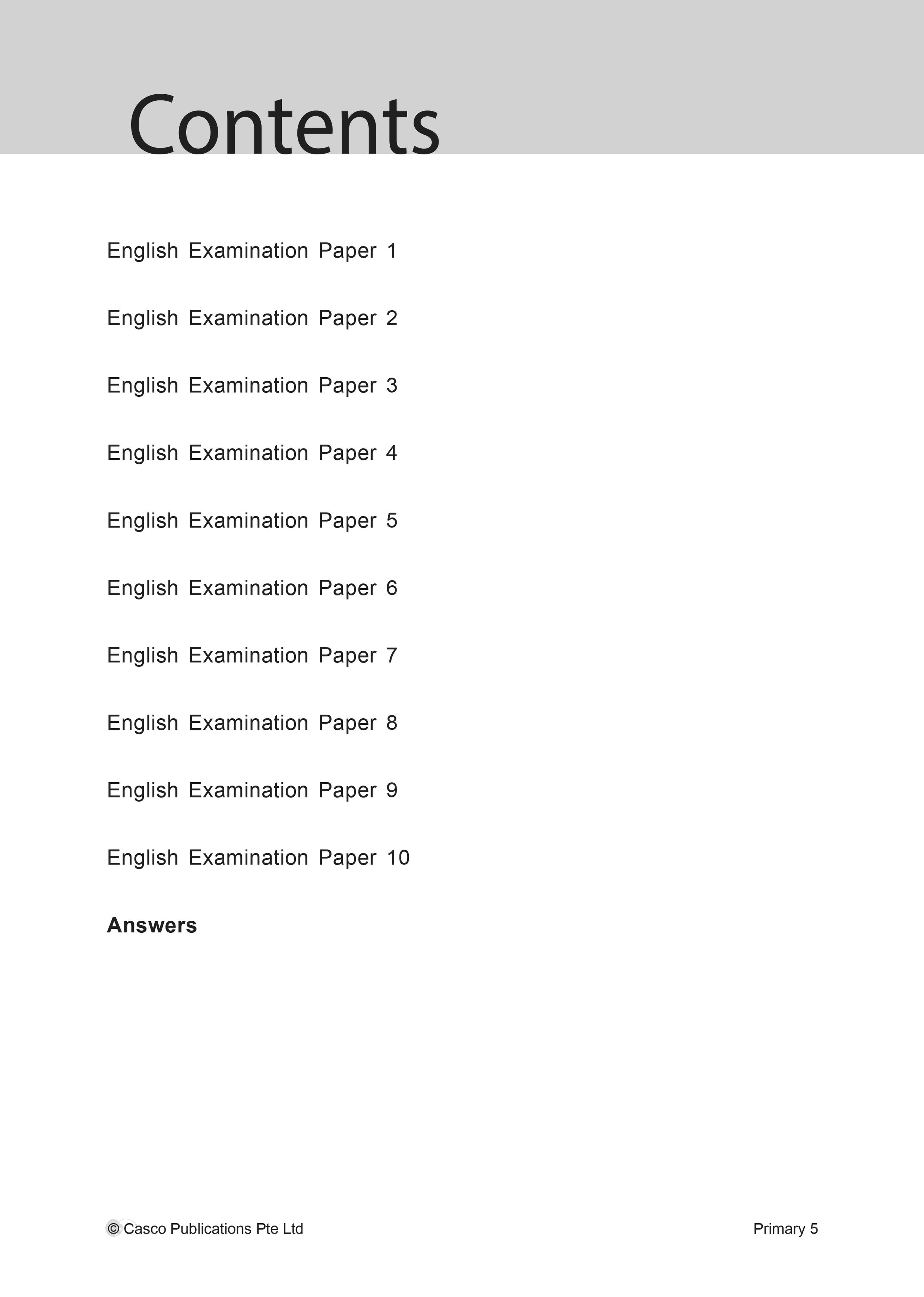 English Examination Papers Primary 5 (Pack) - 2nd Edition