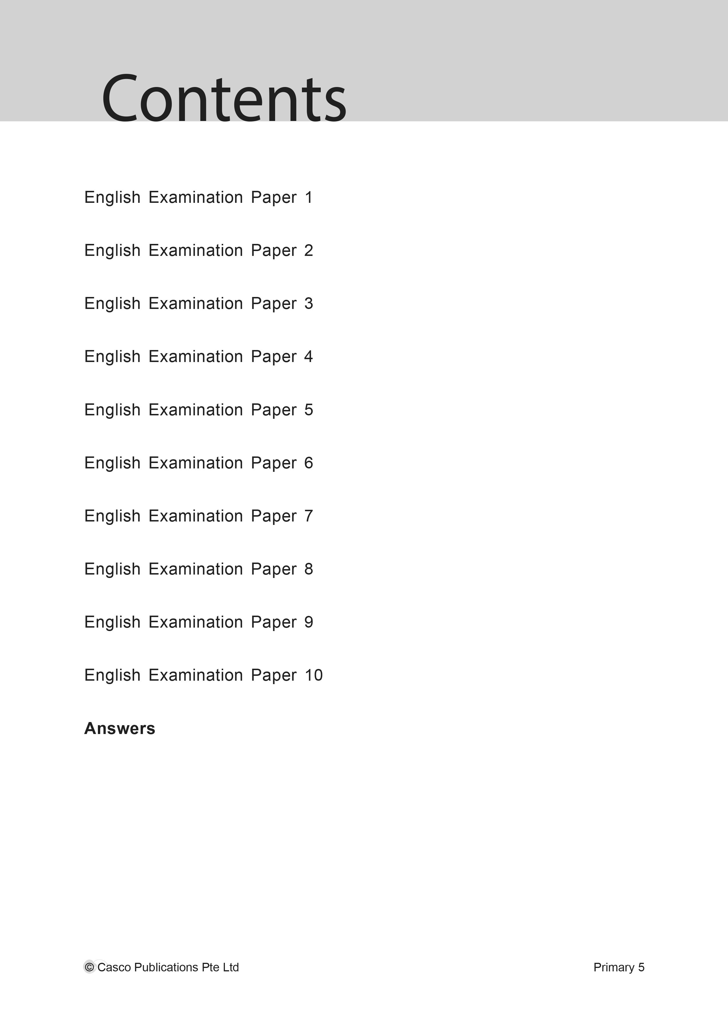 English Examination Papers Primary 5 (Pack) - 2nd Edition