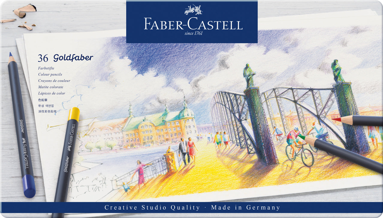 Faber-Castell Goldfaber Colour Pencils in Tin, 36 Colours-114736