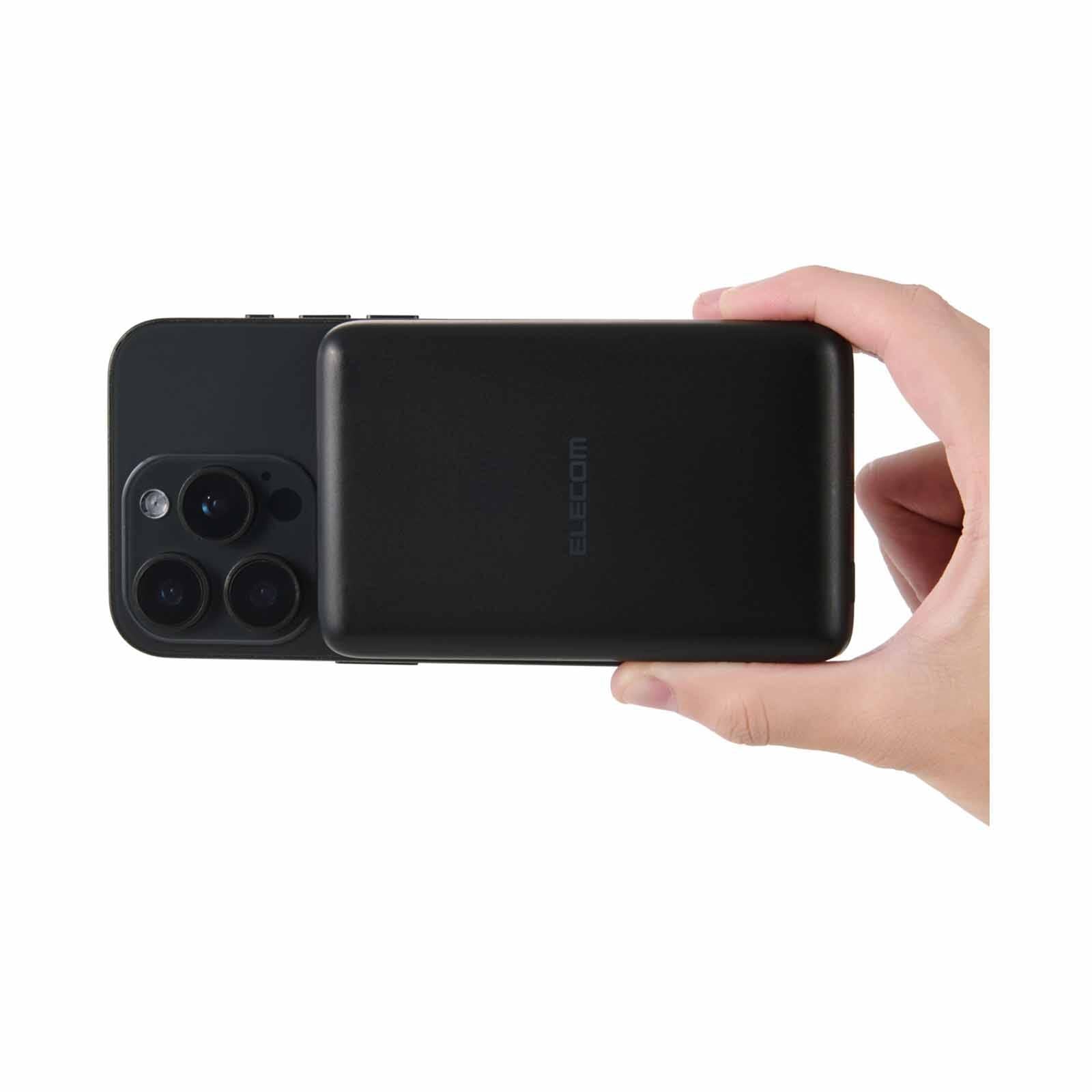 ELECOM DE-B05-10000BK Qi2 Magnetic Wireless Power Bank