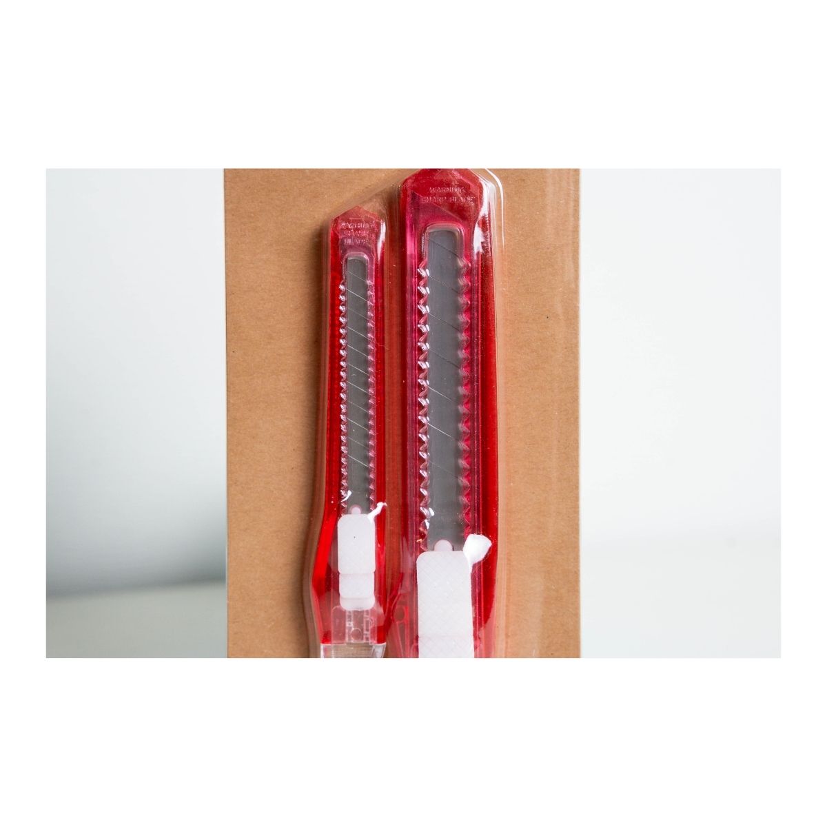 Pop Bazic Utility Cutter Knife Set (18mm & 9mm - Pack of 2) - Red