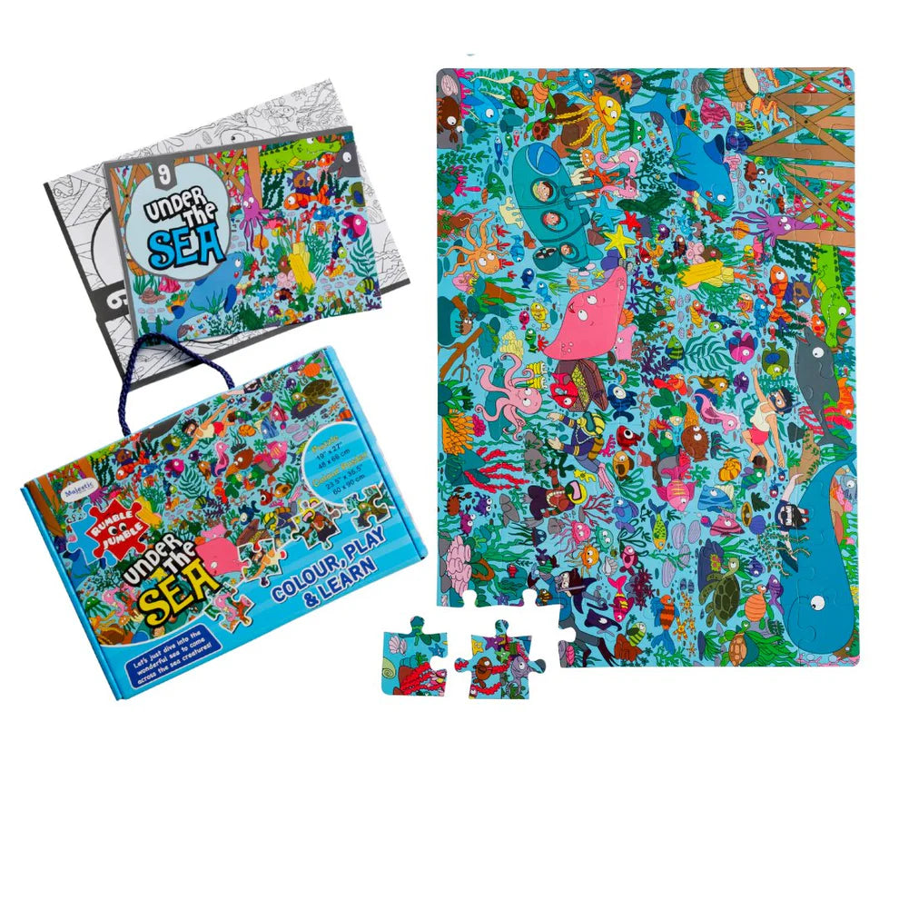 RUMBLE JUMBLE UNDER THE SEA PUZZLE GAME WITH COLORING BOOK
