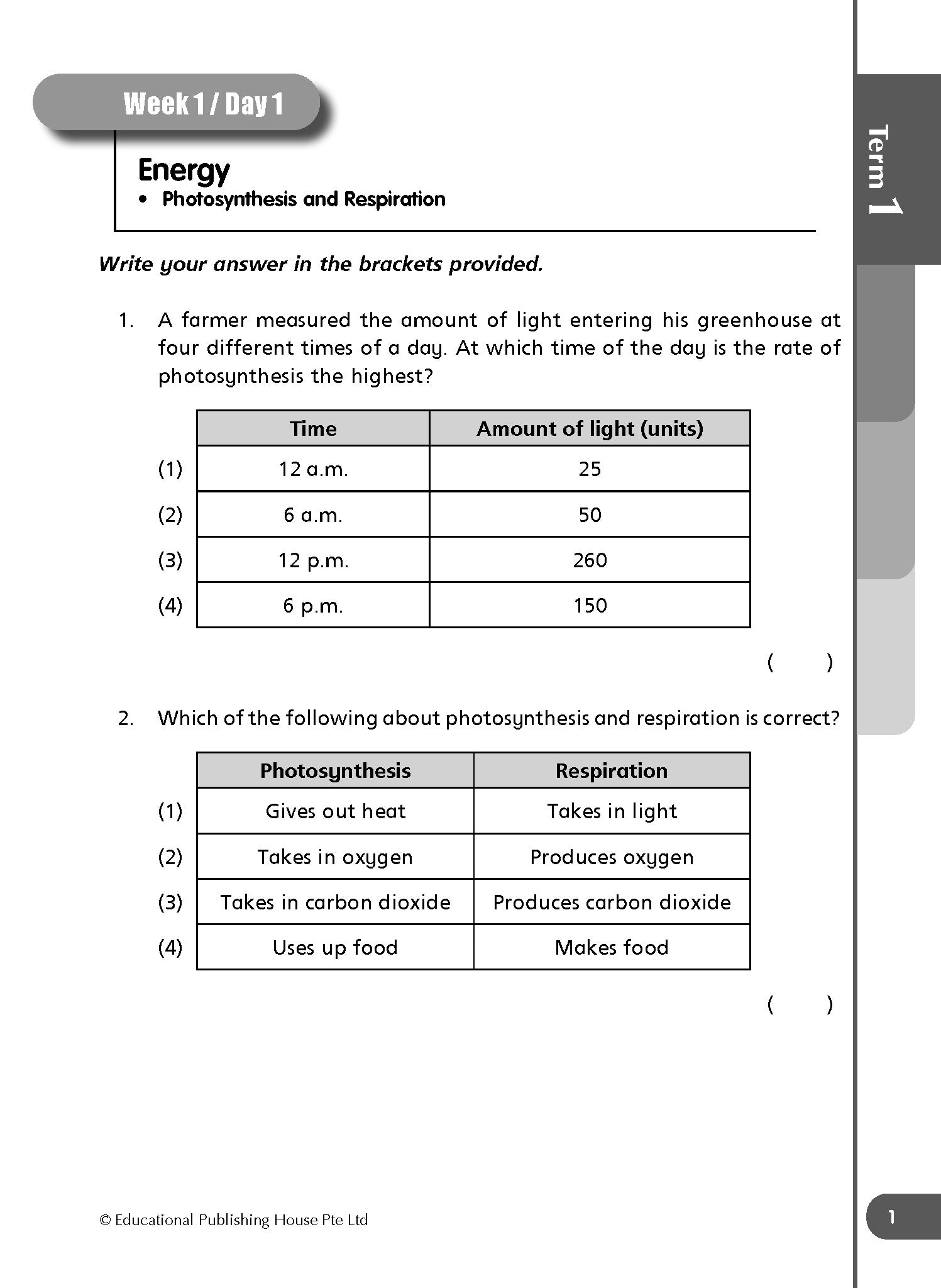 Primary 6 Daily Dose of Science 