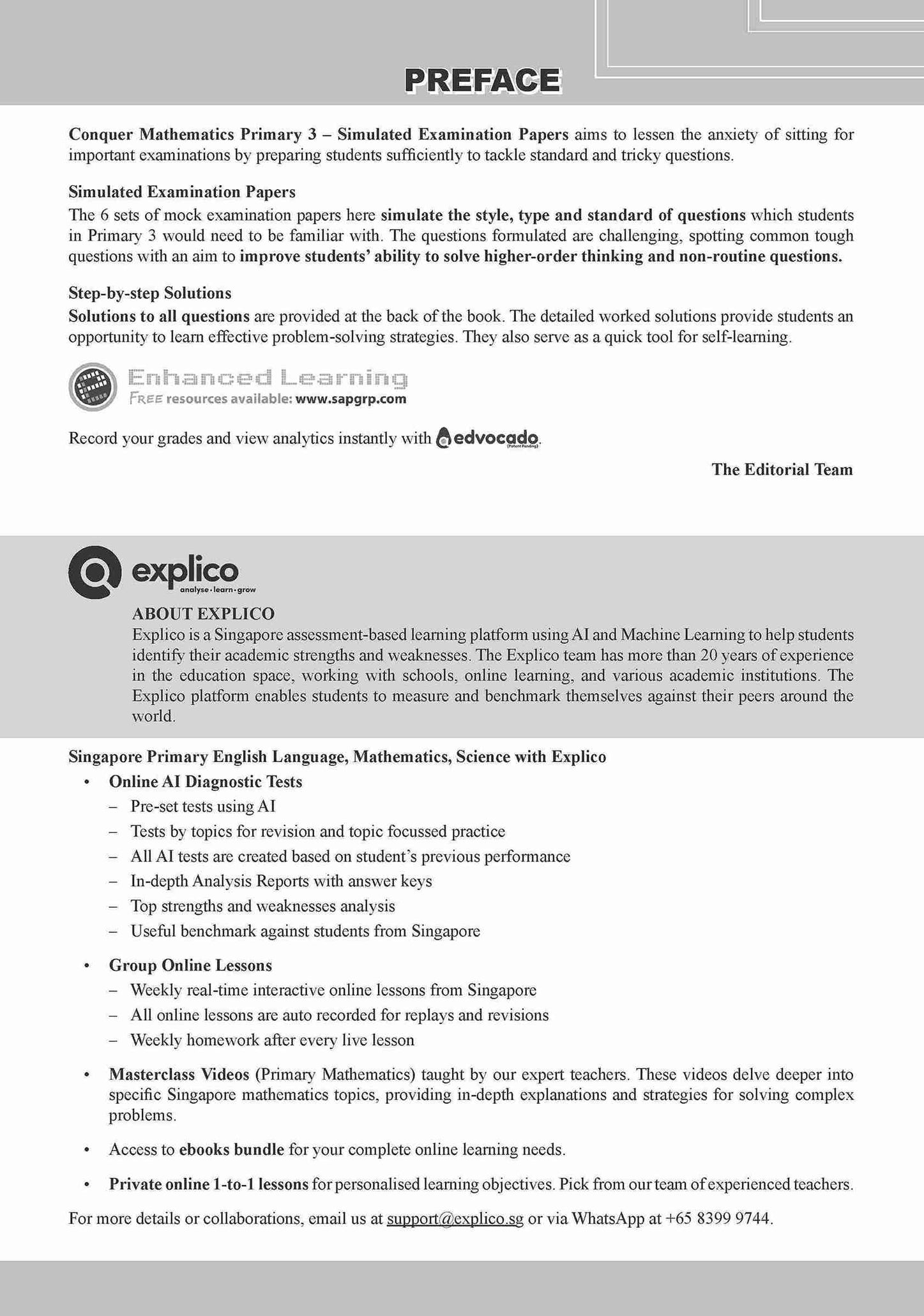 Conquer Mathematics Primary 3 Simulated Examination Papers