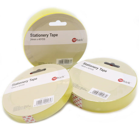 POP BAZIC Stationery Tape 18MM x 50 Yards 3"