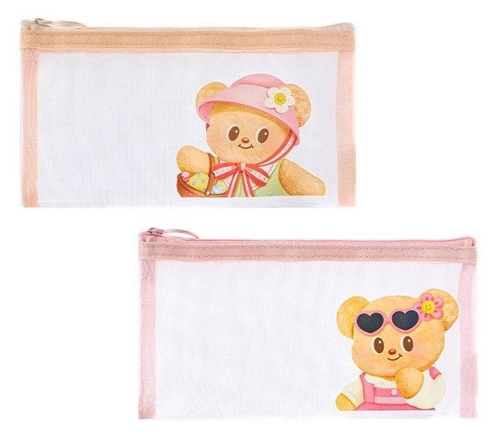  Nusign Butterbear Mesh Pencil Bag - 2 Assorted Designs 