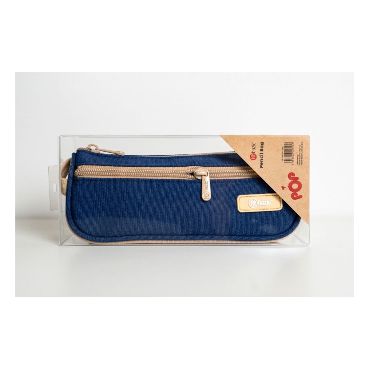 Pop Bazic Double Zip Pencil Bag (Dark Blue) - PB-806MT- Dark Blue