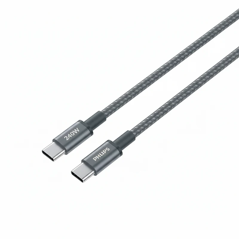 Philips DLC7060C/00 C-C Cable 2m 5A 240W Black Braided 480Mbp