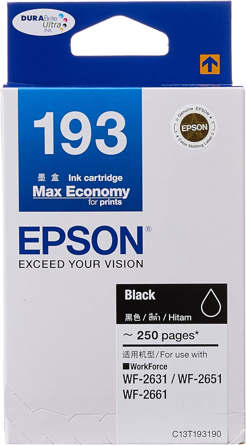 Epson T193 DuraBrite Ultra Ink, Black