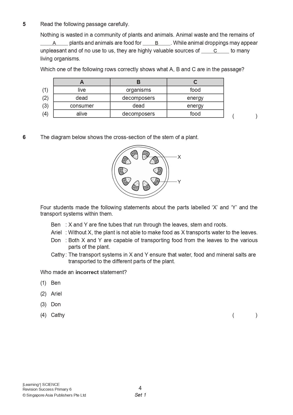 LEARNING+ SCIENCE REVISION SUCCESS Primary 6 PSLE