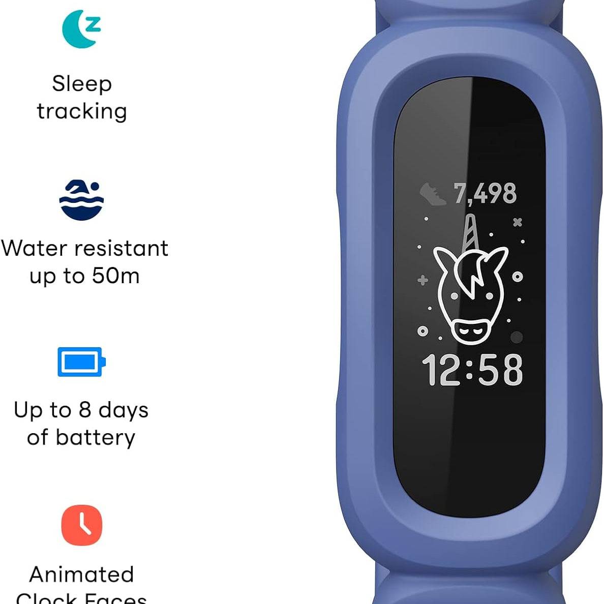 Fitbit Ace 3 Activity Tracker for Kids 6+ One Size, Cosmic Blue / Green - Singapore Edition