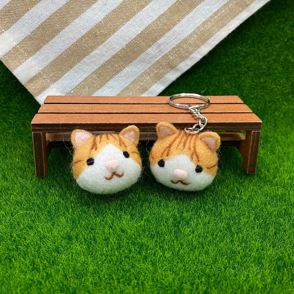 DIY Animal Felting Key Charm - Mandarin Kitty