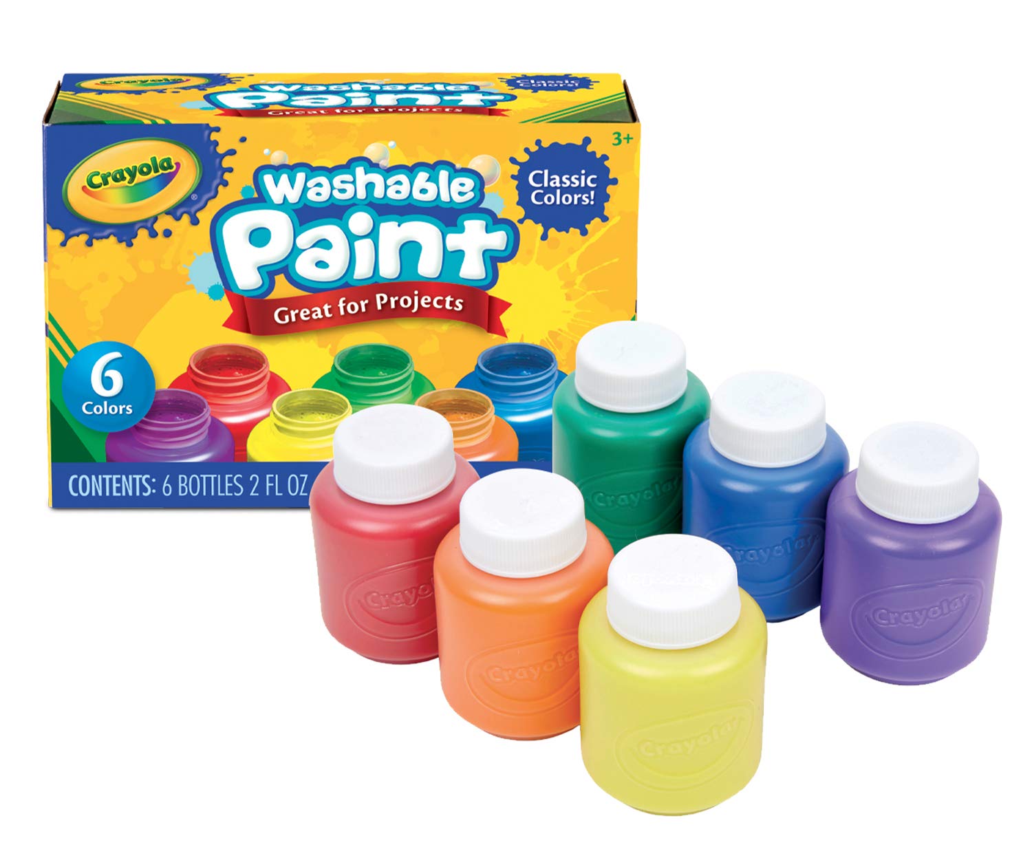 Crayola Washable Kids Paint Classic 2oz 6's 541204