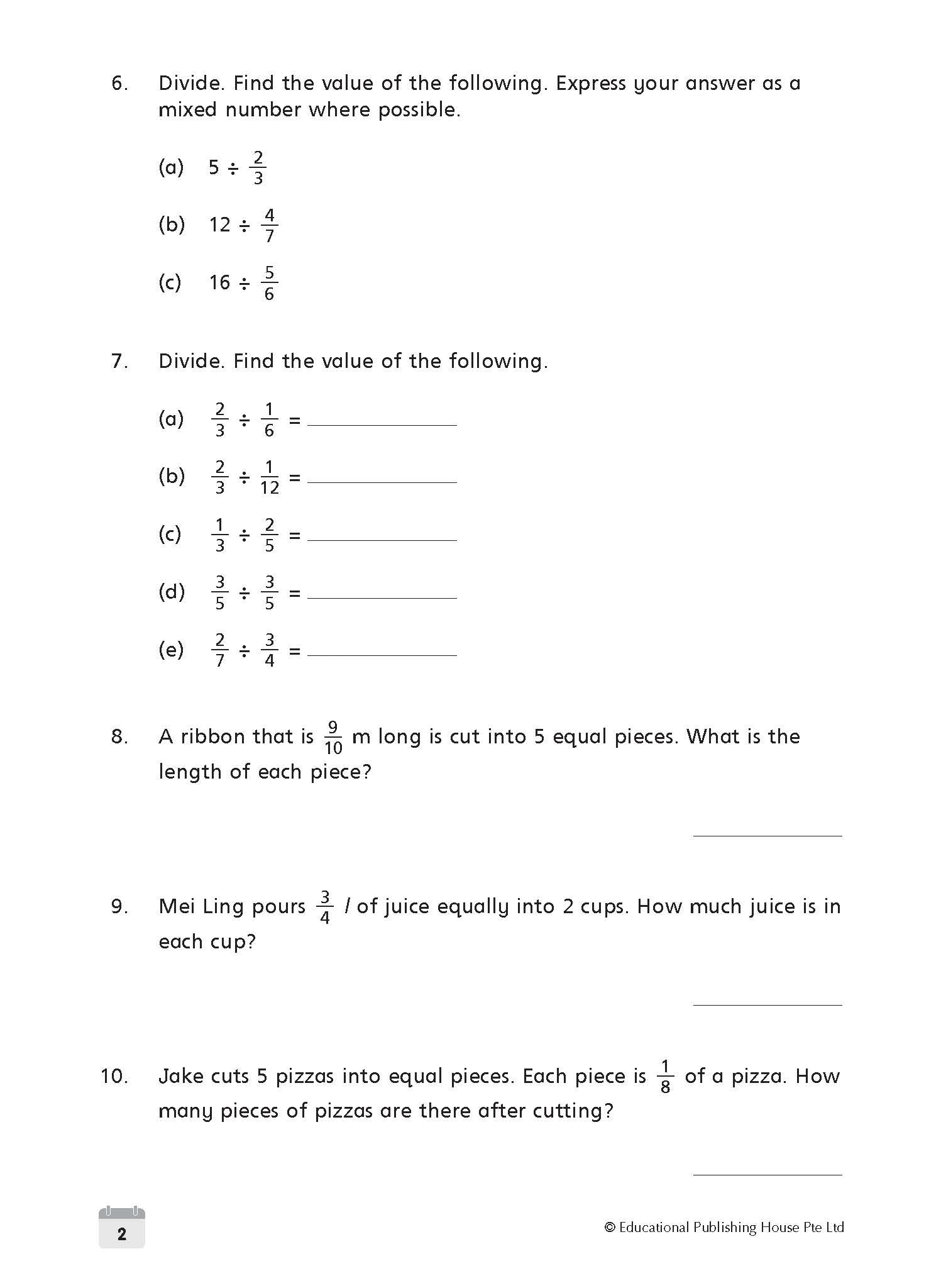 Primary 6 Maths Weekly Revision