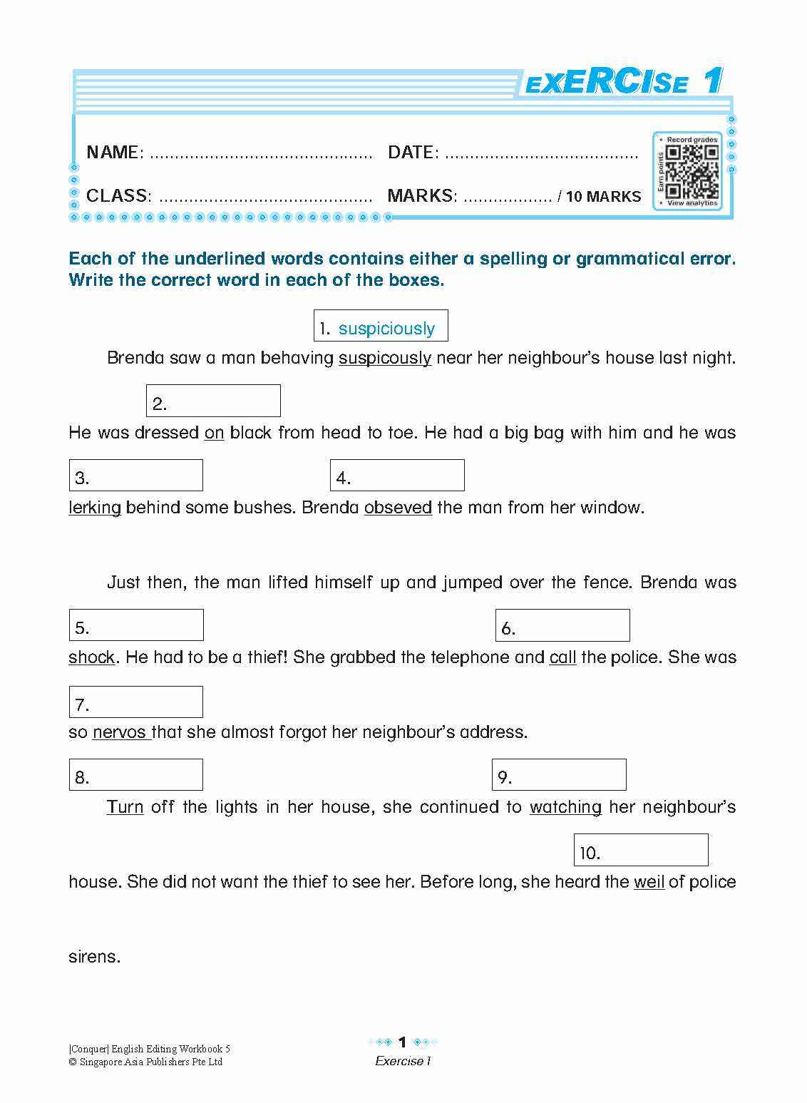 Primary 5 Conquer English Editing Workbook 5-5th Edition