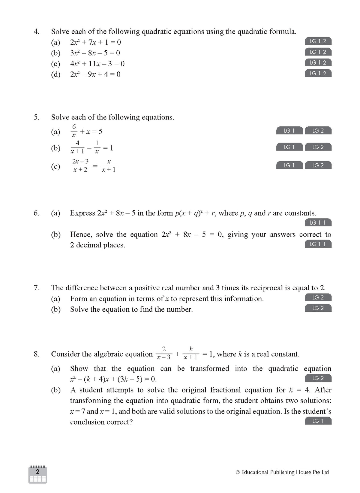 S3/G3 Maths Weekly Revision 