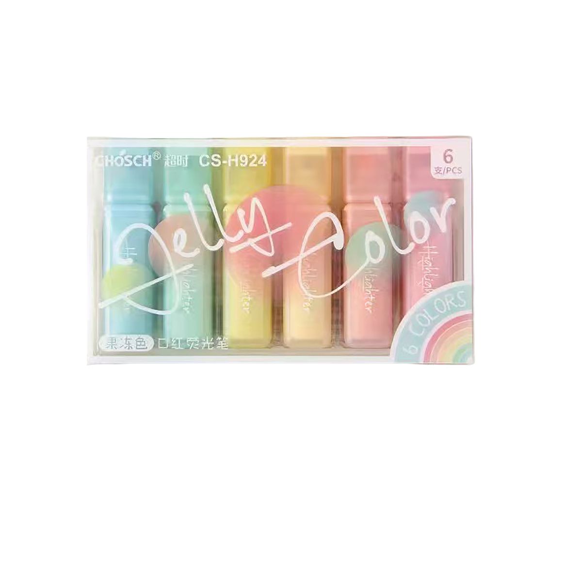 JELLY HIGHLIGHTER 6PC/SET CS-H924