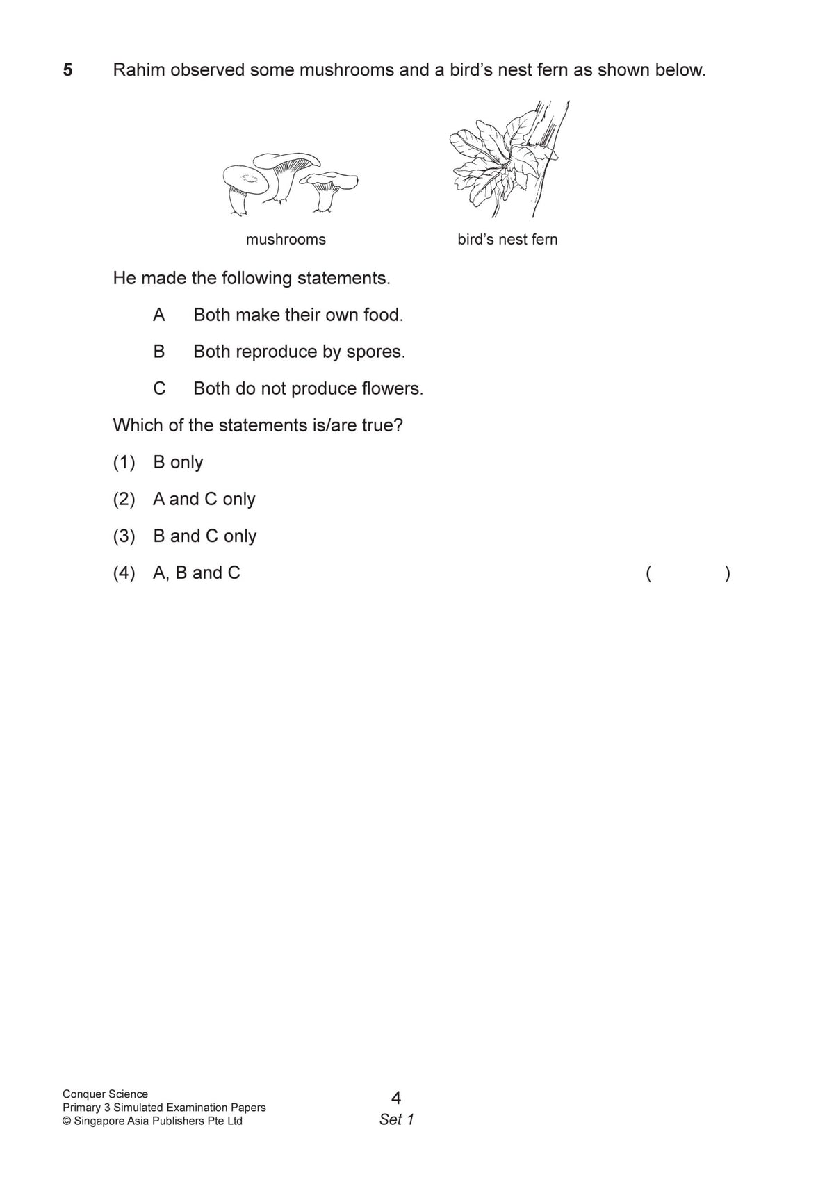 Conquer Science Primary 3 Simulated Examination Papers