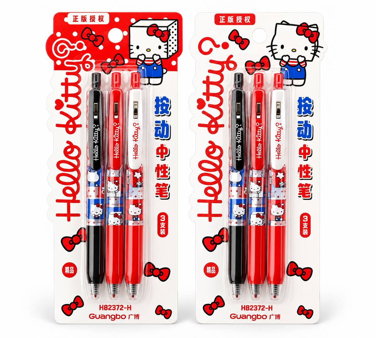  Sanrio Character Pen Set 0.5mm Black Ink 3pcs Set - 2 Assorted Design 