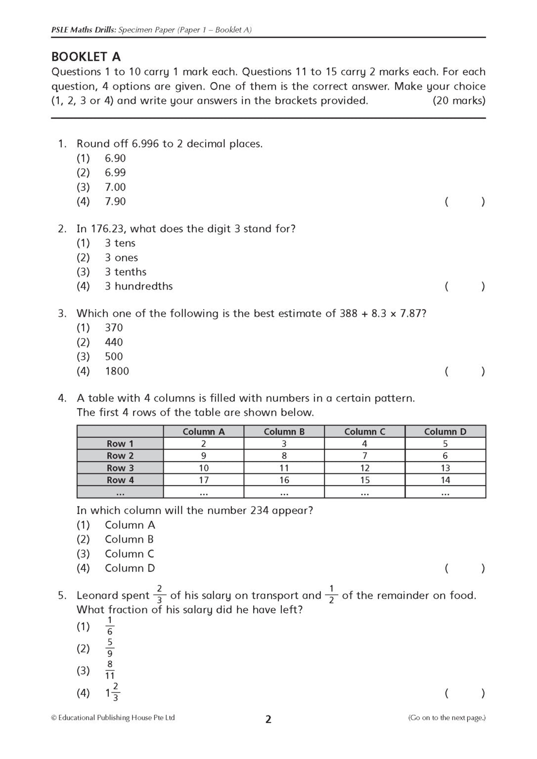 Psle Maths Drills 