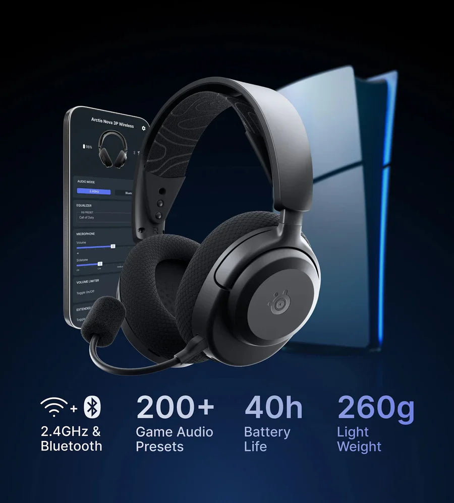 SteelSeries Arctis Nova 3P Wireless Gaming Headset - Black