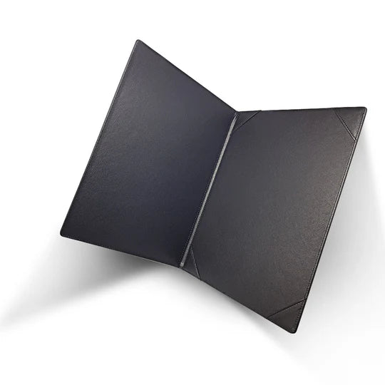 R'fillae A4 Pu Leather Black Certificate Folder With 4-corner Slots