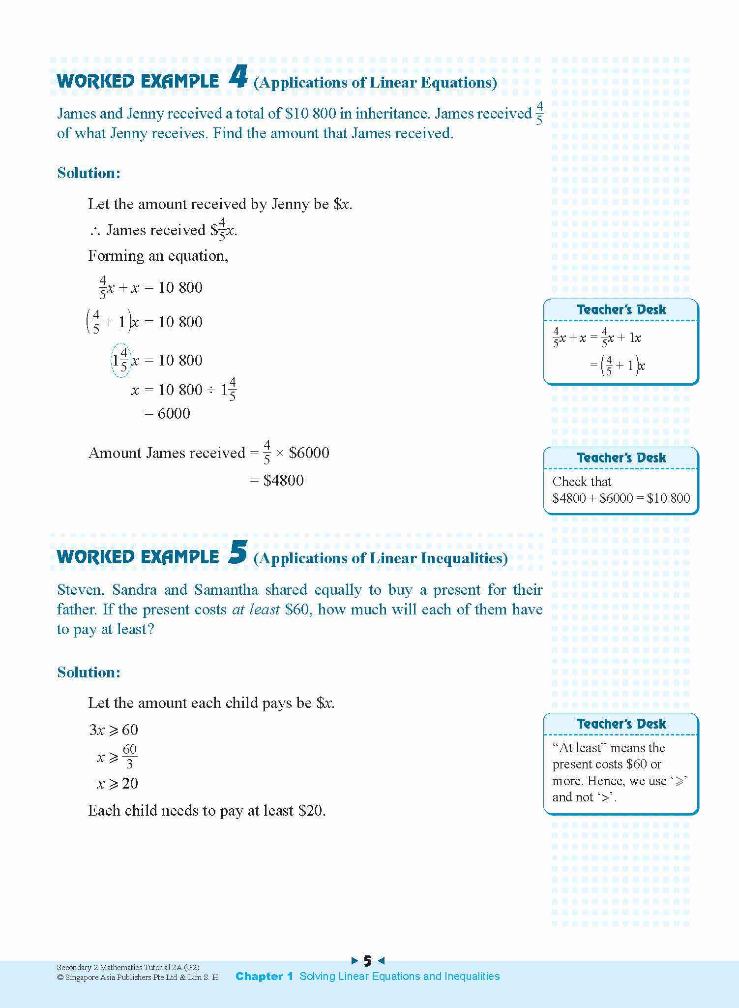 Secondary 2 Mathematics Tutorial 2A [G2] - 4th Edition