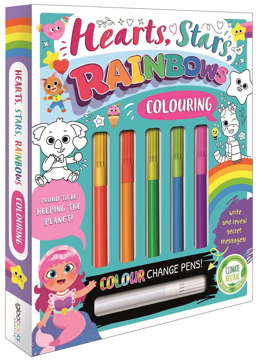 Hearts, Stars, Rainbows Colouring (Paperback)