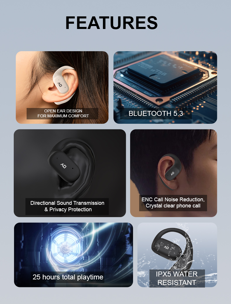 Alpha & Delta Fit Go Open Ear Earphones Cream