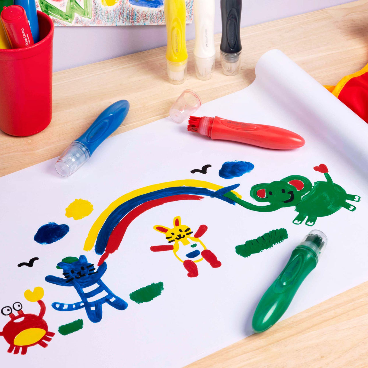 Faber-Castell Little Creatives Jumbo Washable Squeezing PaintBrush BOX/6-37-010230
