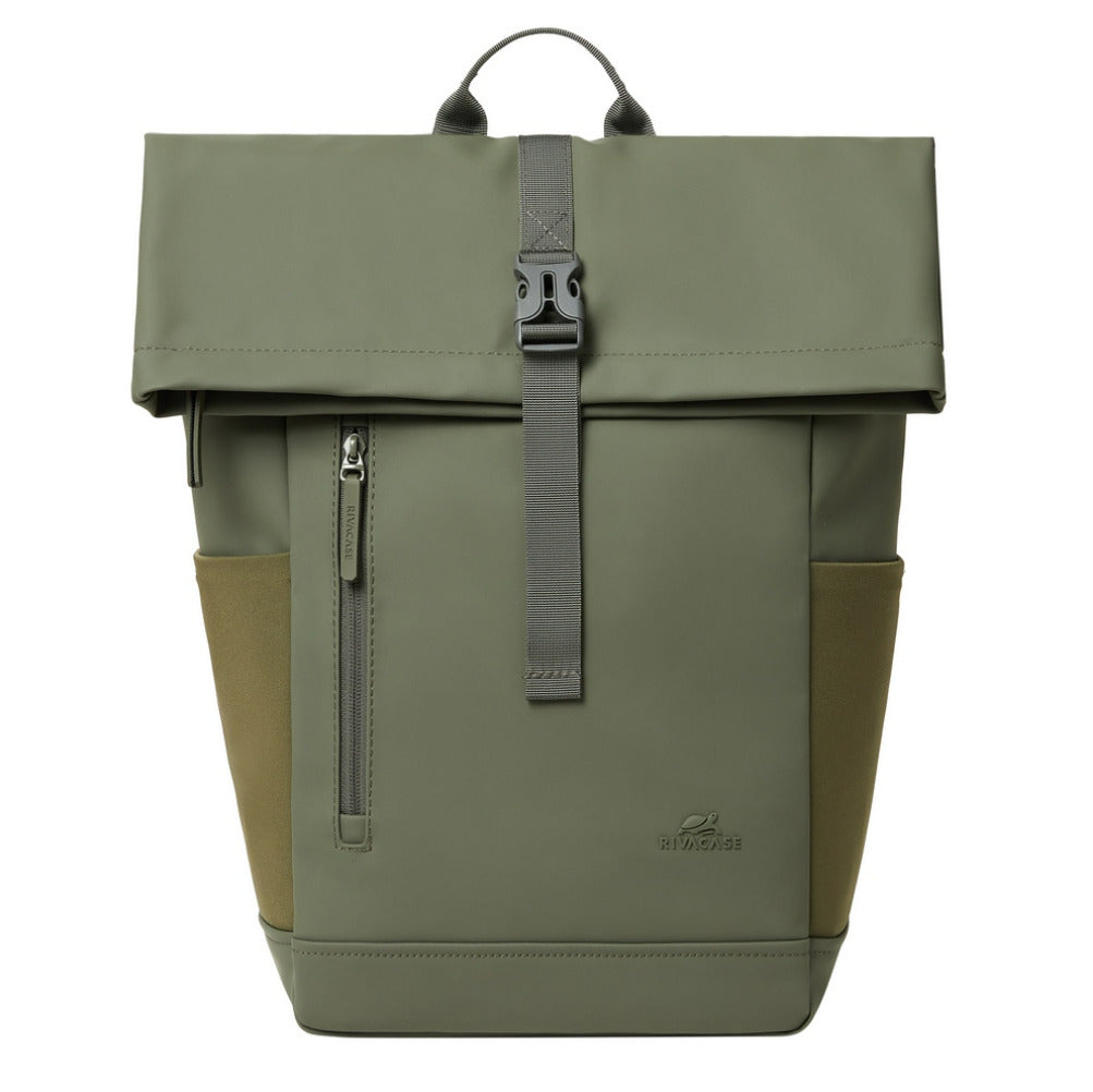 Rivacase 7826 Eden-ECO 17L Roll Top Backpack - Olive Green