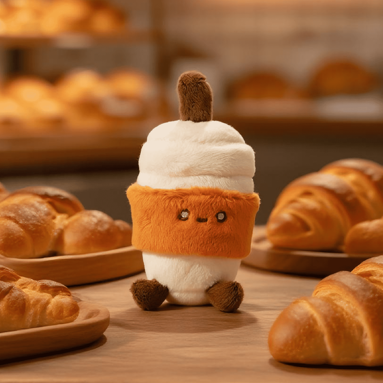 Pinching Plush 0.5mm Gel Pen Bag Charm - Milk Tea