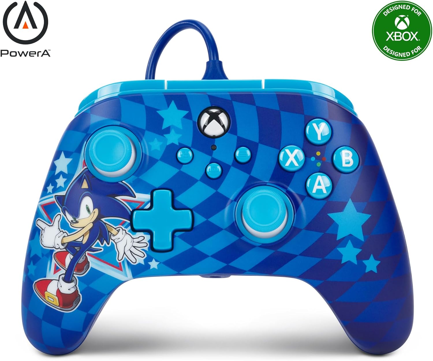 PowerA Advantage Wired Gaming Controller for Xbox Series X/S, Xbox One, PC, Windows 10/11, Sonic Style, Blue (Officially Licensed)