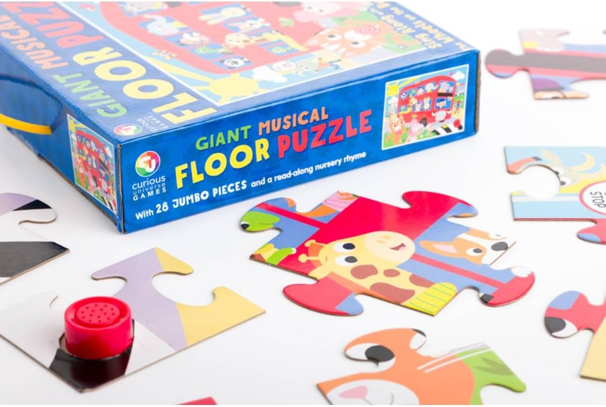 CURIOUS UNIVERSE GIANT MUSICAL FLOOR PUZZLE SING ALONG WITH THE WHEELS ON THE BUS