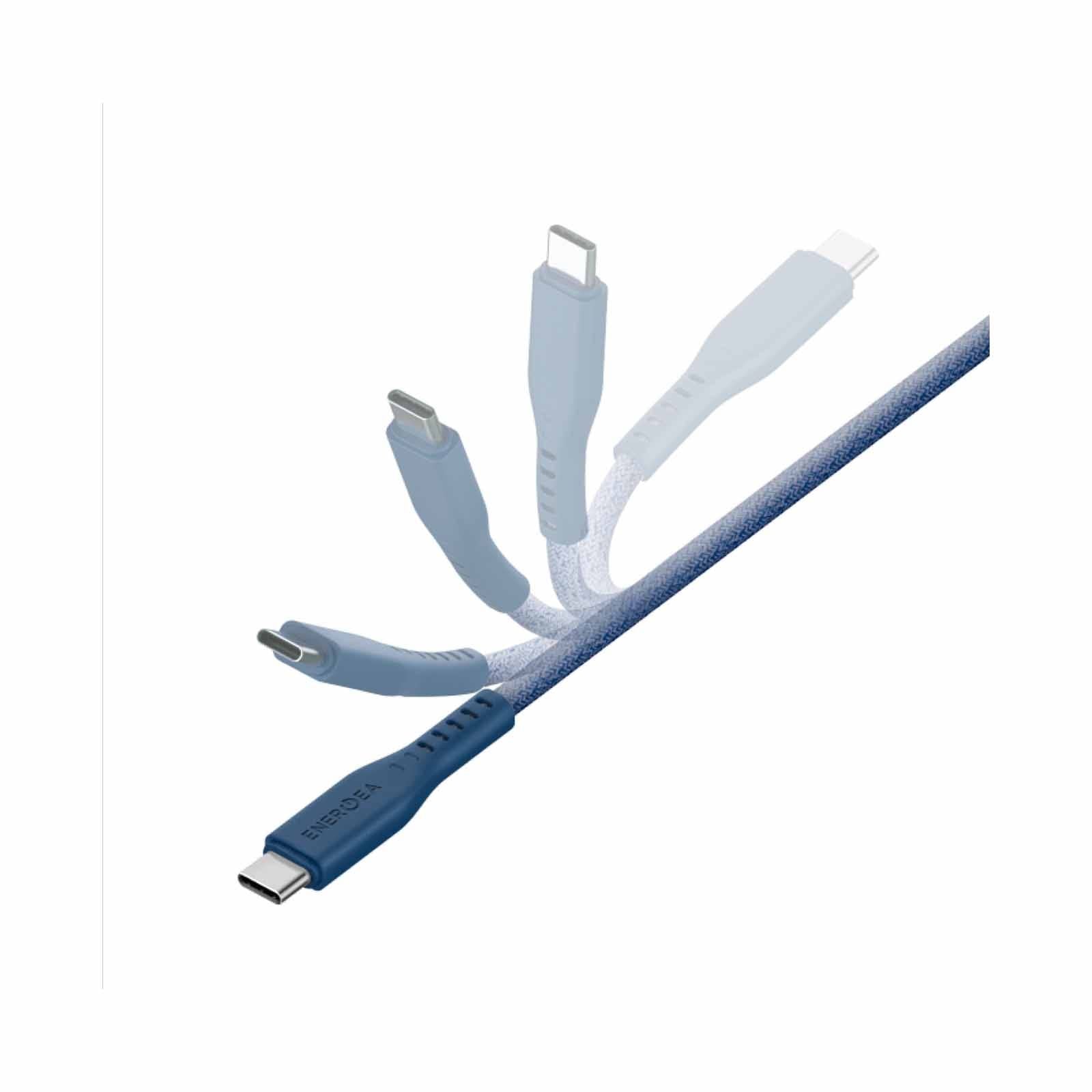 Energea Flow 480mbps USB-C to USB-C 60W Cable 1.5M - Indigo Blue