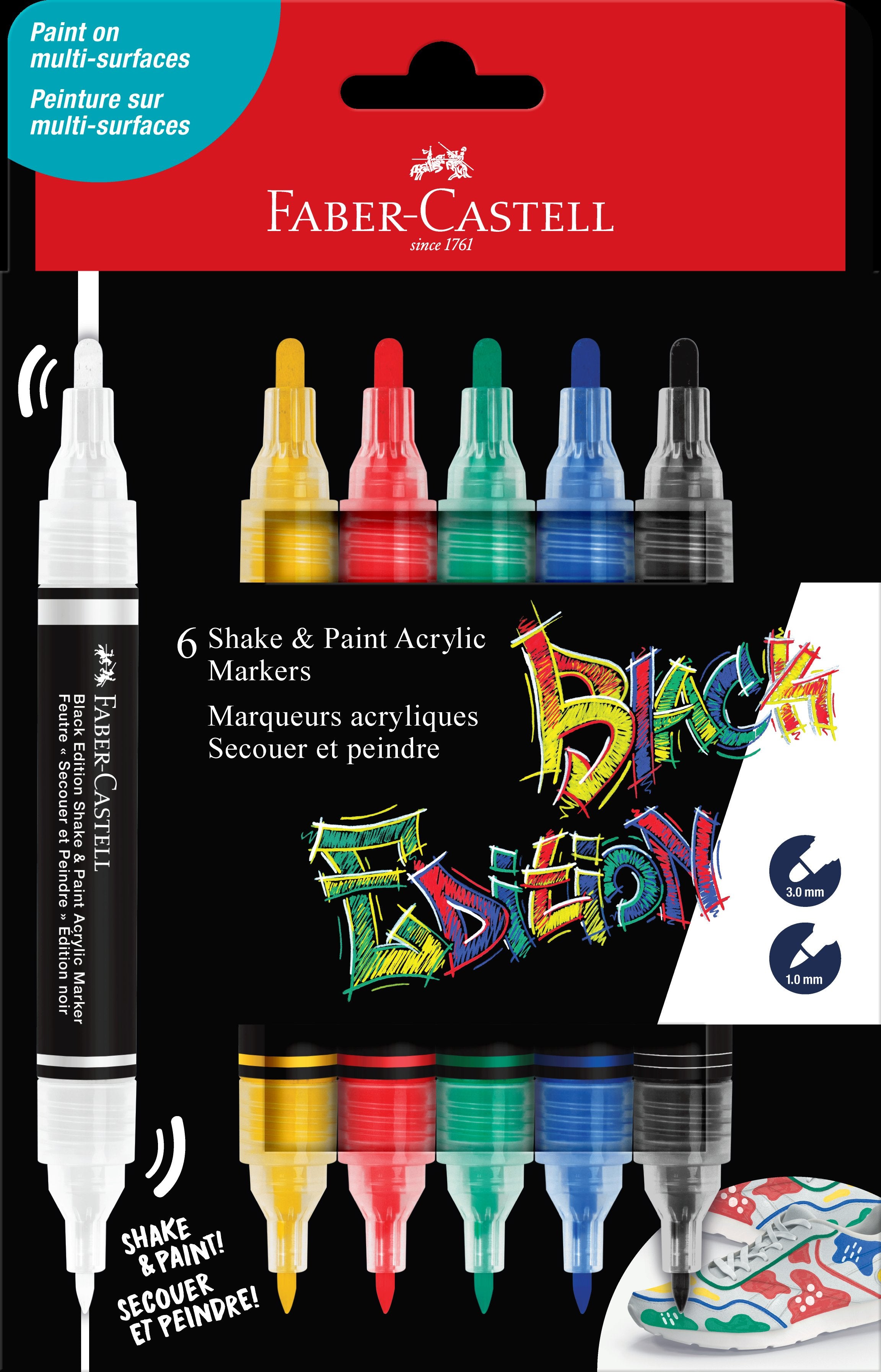 Faber-Castell Shake & Paint Acrylic Marker Classic, Set of 6-AG285507
