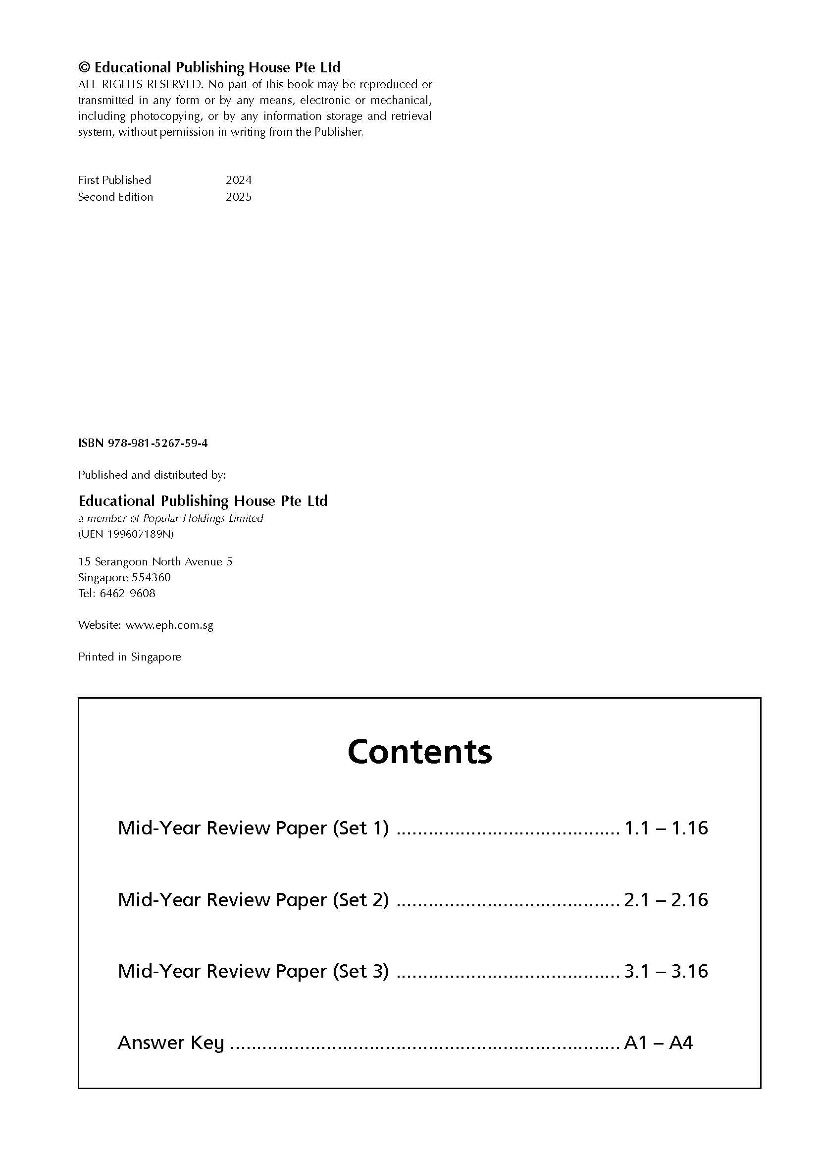 Primary 6 English Mid-Year Review Papers