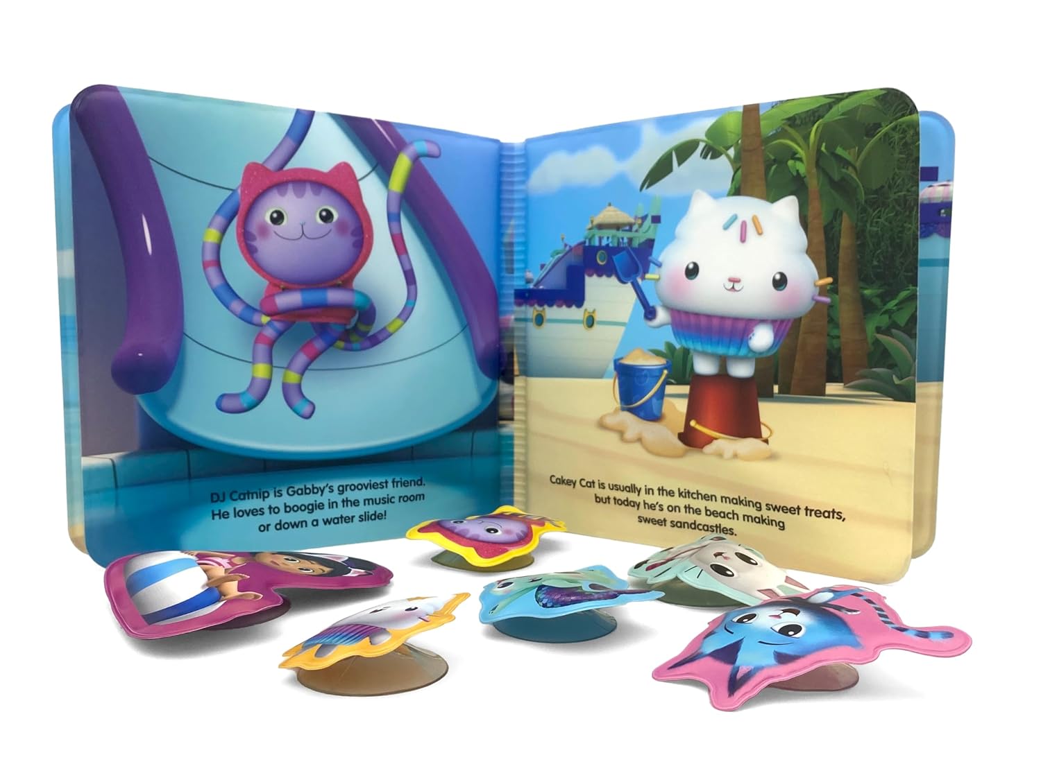 Gabby's Dollhouse Bath Time Books - Activity Books For Kids, Bath Book, 6 Padded Suction Cups, 1 Mesh Bag (Bath Book – Picture Book)