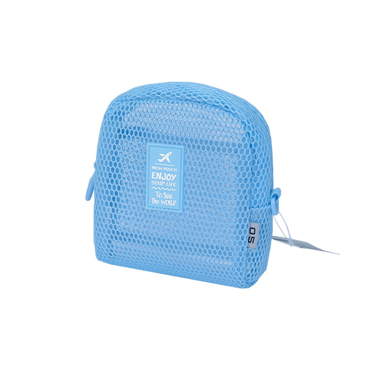  Mesh Square Pouch Blue V24605-BL