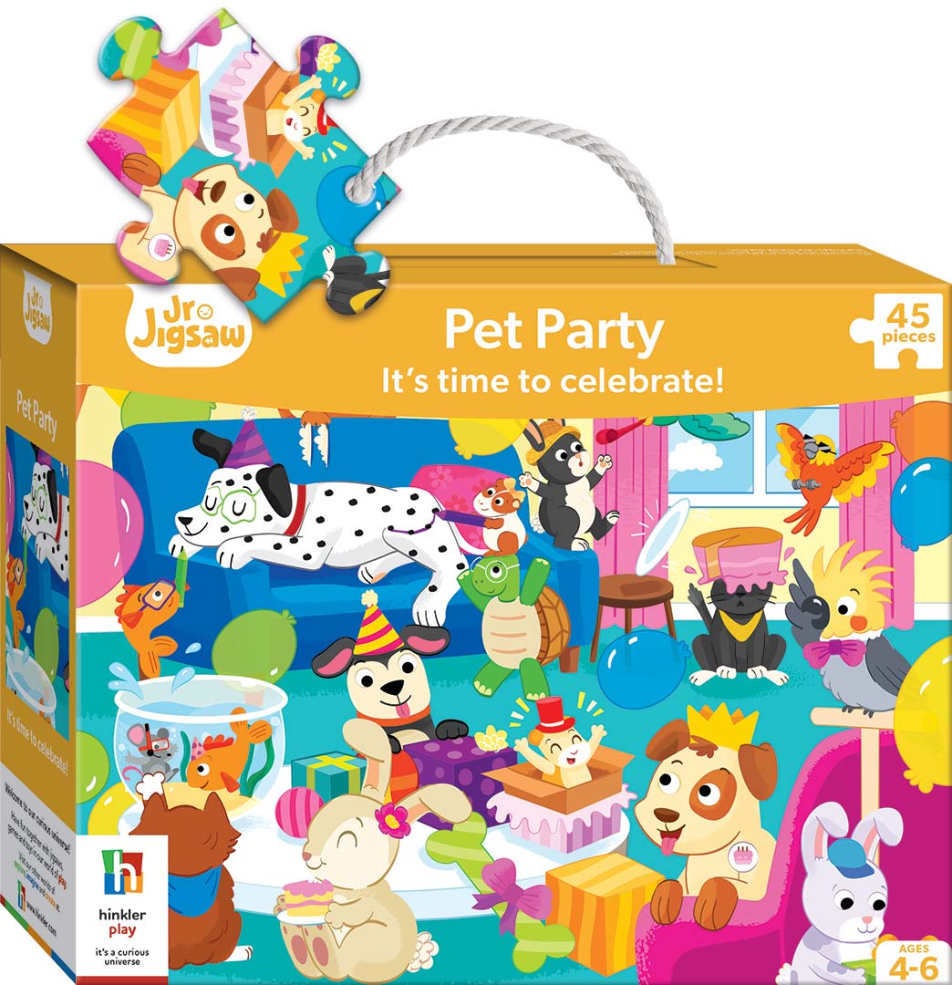 HINKLER JR JIGSAW 45 PIECES PUZZLE PET PARTY