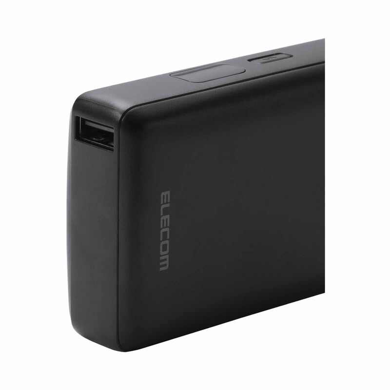 ELECOM CCC Power Bank 10000mAh 30W With Integrated USB-C Cable DE-A06-10000BK - Black