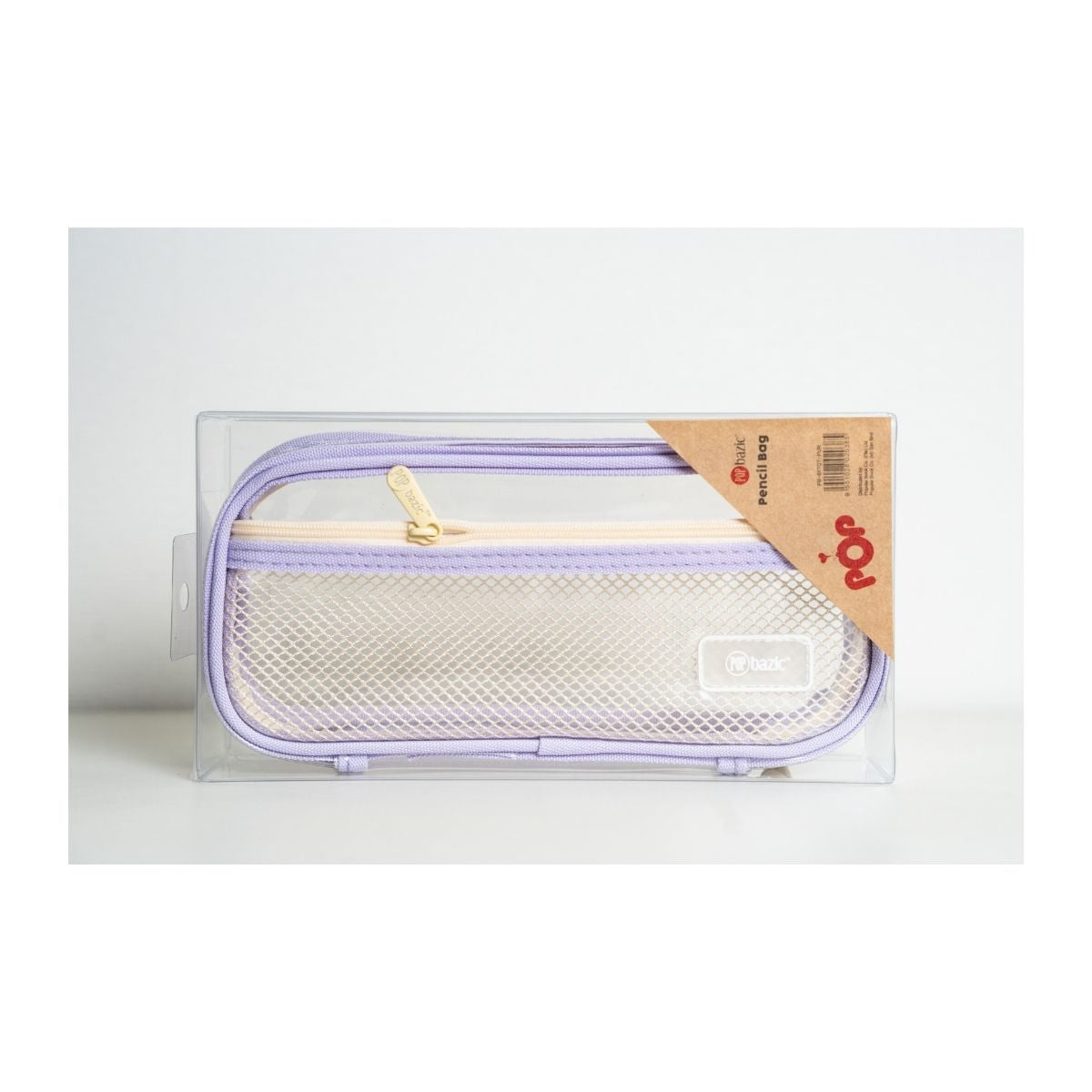 Pop Bazic Transparent Double Zip Pencil Bag (Purple) - PB-817QT- Purple