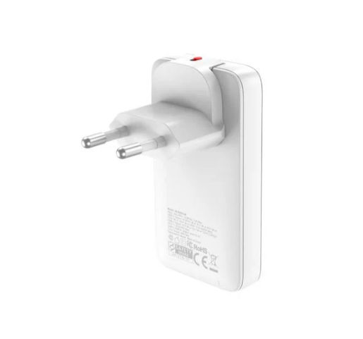 Mazer M-G65SLIM-WH GaN PD65W 1C1A with Travel Plugs (White)