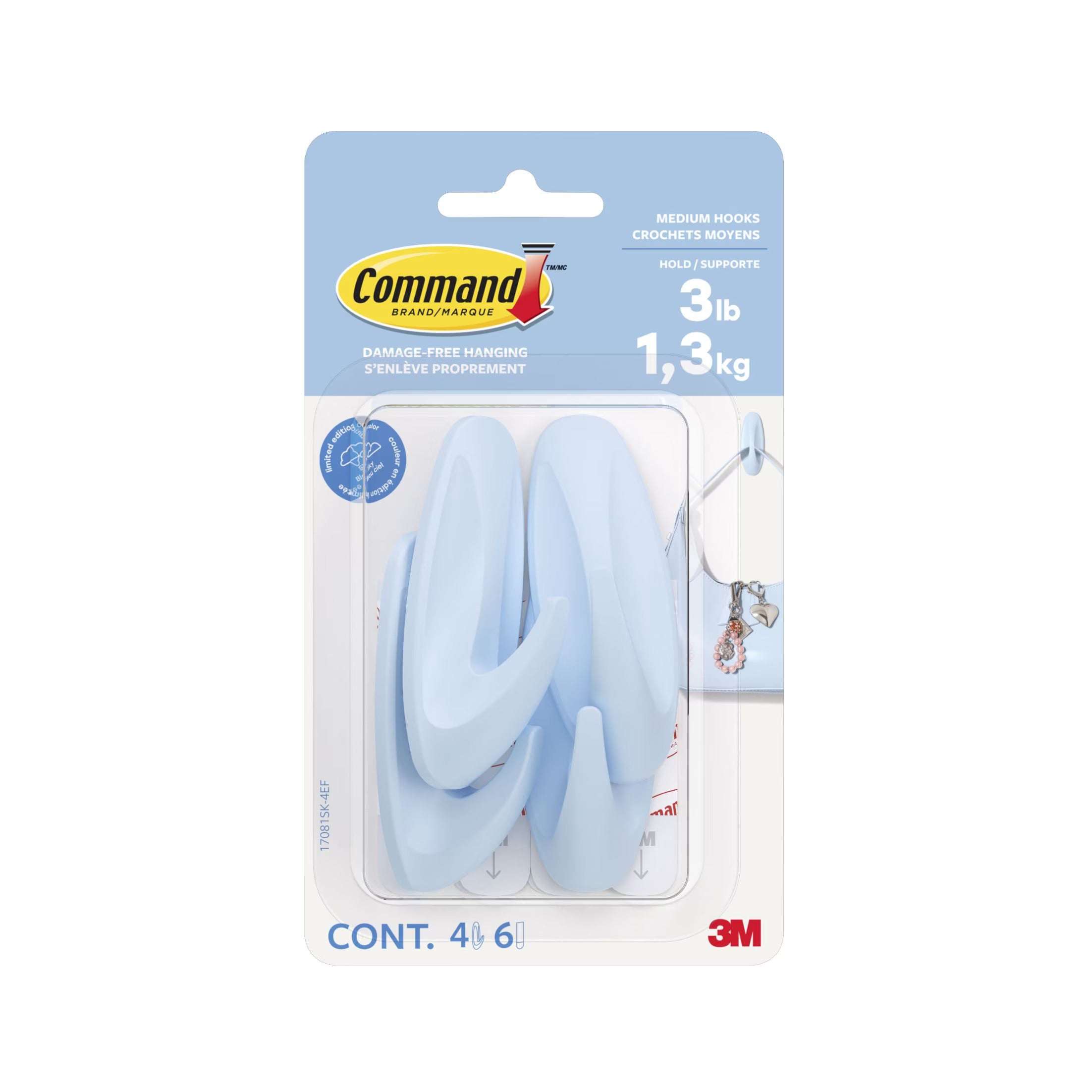 3m Cmd Med Dsgn Hook Sky, 17081sk-4ef