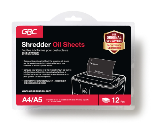 GBC Shredder Oil Sheets