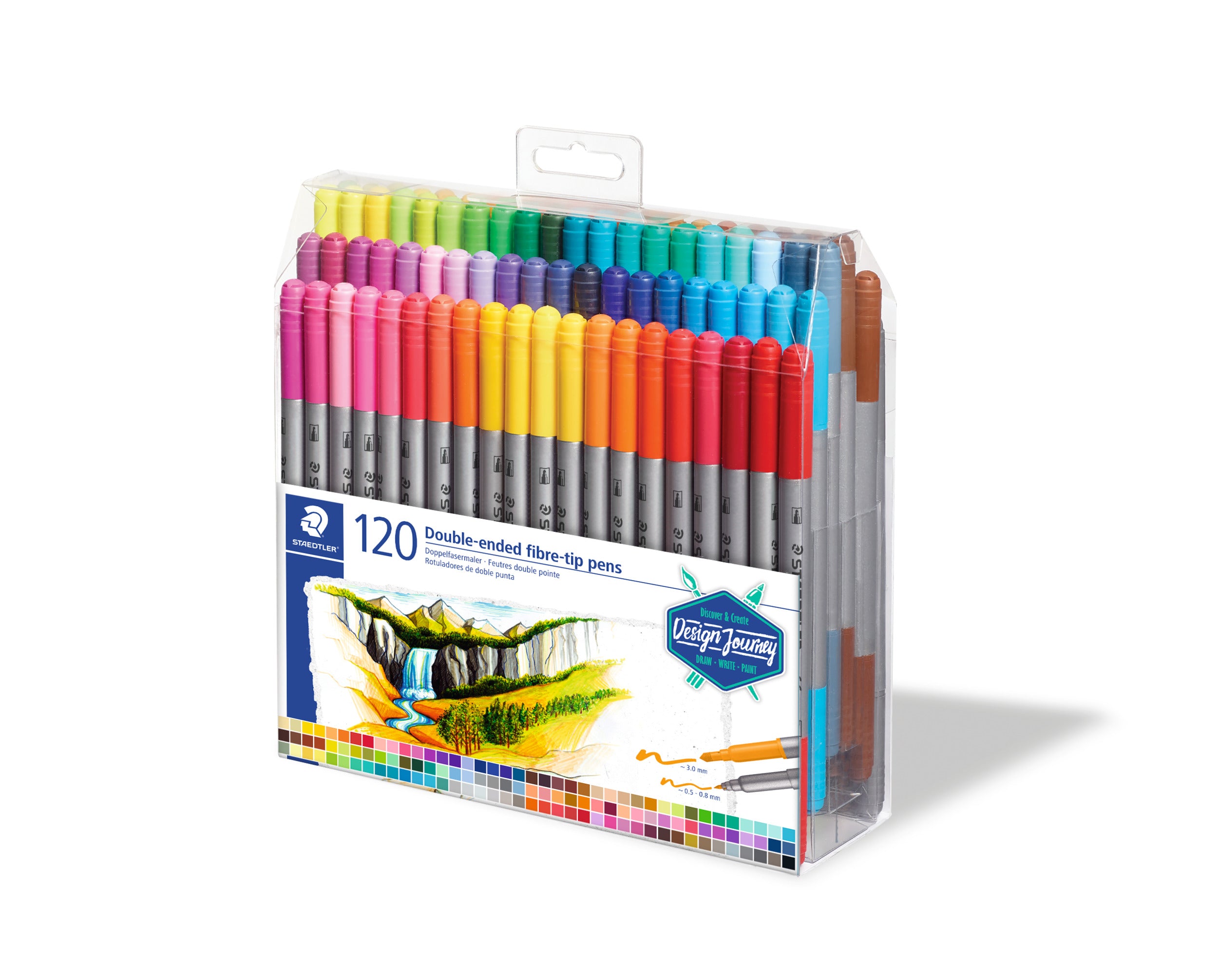 STAEDTLER DOUBLE-END FIBRE-TIP PEN120COL