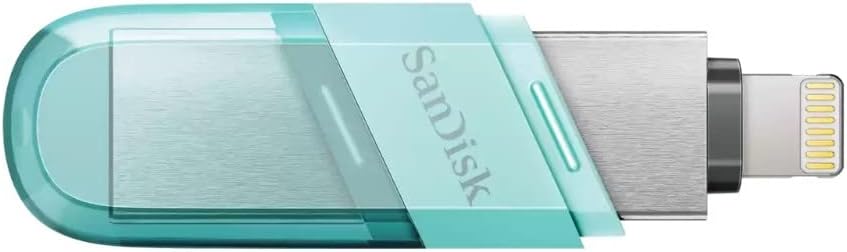 Sandisk SDIX90N-128G-GN6NJ USB 3.0 iXpand Flash Drive Flip, 128GB, Mint Green
